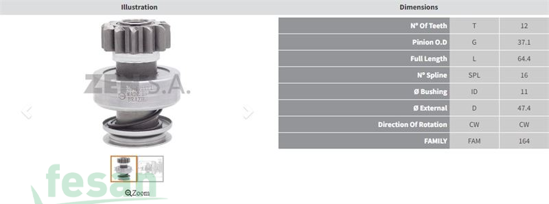 ZEN 2019 BOSCH MARŞ DİŞLİSİ GENERAL MOTORS TRACKER 1.0-1.2 AT START STOP 12DİŞ