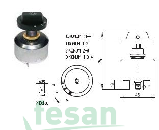 AKSA 11-013 ANAHTAR FORD CARGO EM FAR 2DEVRE BAŞLIGI KÜÇÜK ENG 011701