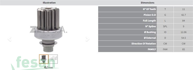 ZEN 2020 VALEO MARŞ DİŞLİSİ VOLVO PENTA MOTOR 2.4-3.6 DİZEL 11DİŞ
