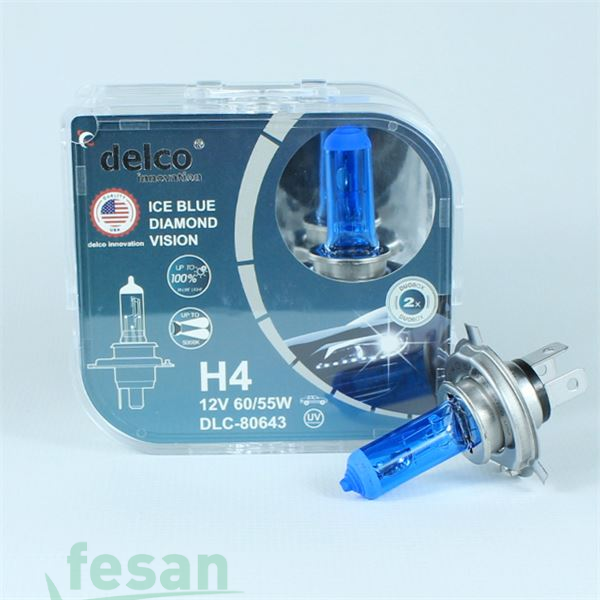 DLC-80643 12V AMPÜL H4 60-55WATT 43T İCE BLUE DAİMOND İKİLİ SET