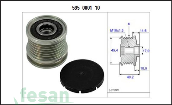 İNA 535000110 ŞARJ KASNAK RULMANLI 6K SEAT VW