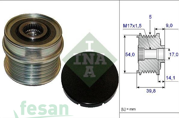 İNA 535017110 ŞARJ KASNAK RULMANLI FİAT DOBLO LİNEA BRAVA PUNTO EVO 500C ALFA ROMEO GIULETTA 5KANAL