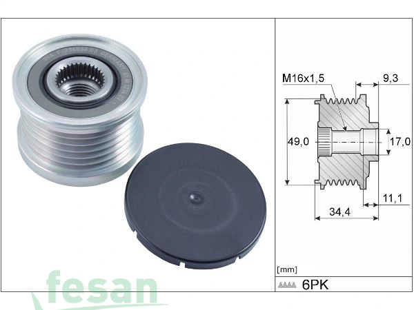 İNA 535007510 ŞARJ KASNAK RULMANLI BMW 116 118 120 3.16 3.18 3.20 5.2 5KANAL