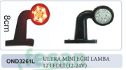 OND3261L 12-24V TAKOZ LAMBA KISA EGRİ 12LED