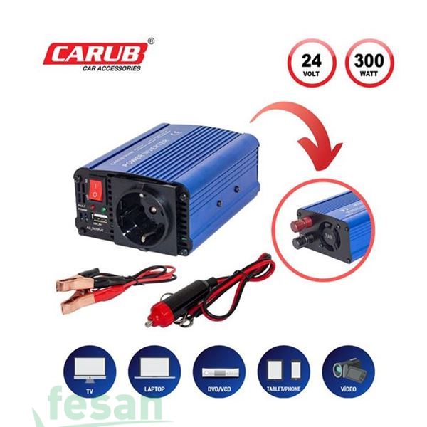 4621855 İNVERTÖR 24/220 VOLT 300 WALT YÜKSELTİCİ USB ÇIKIŞ