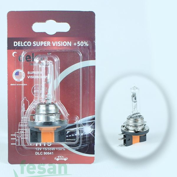 DLC-90641 12V AMPÜL H15 15-55WATT SÜPER VİSİON +%50. FAZLA IŞIK TEKLİ BLİSTER