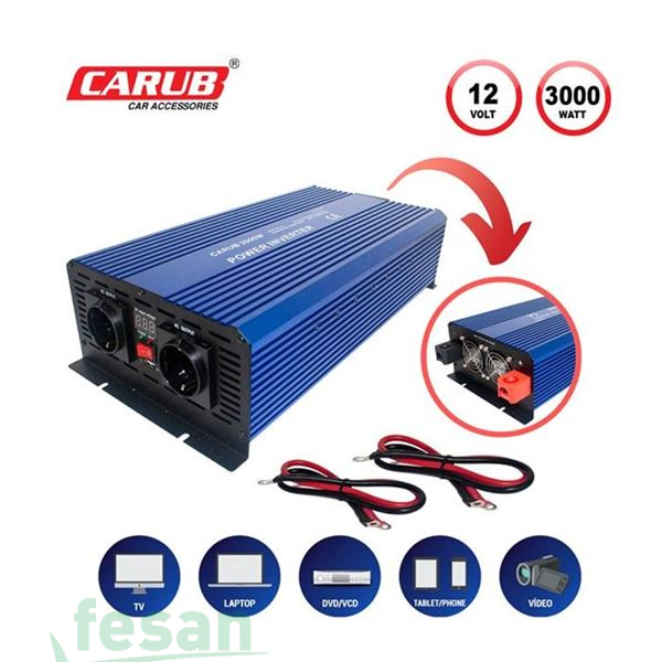 4621866 İNVERTÖR 12/220 VOLT 3000 WALT YÜKSELTİCİ USB ÇIKIŞ