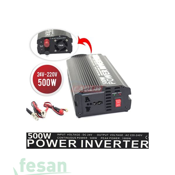 4621760 İNVERTÖR 24/220 VOLT 500 WALT W1 USB Ç UÇ 4621714