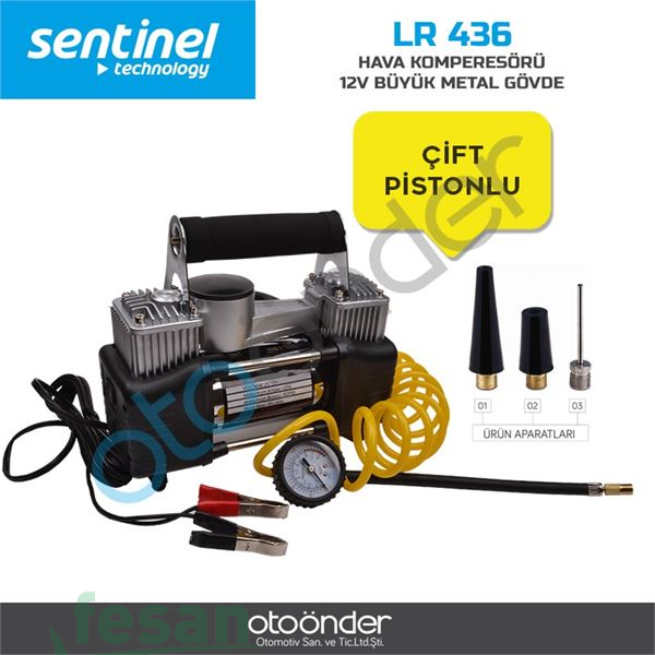 LR 436 12V HAVA KOMPRESÖRÜ JUMBO ÇİFT PİSTON SİYAH