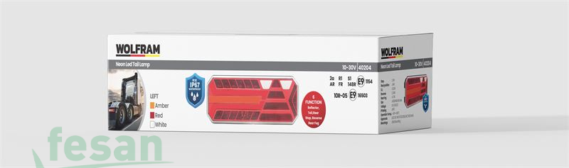 WOLFRAM 40204 10V/30V STOP LAMBASI TIR VE DORSE NEON LED 6FONKSİYONLU SOL