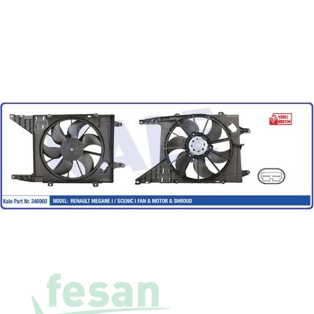 346960 12V FAN MOTORU DACİA MEGANE I SCENIC 6 KANAT 1.4 1.6