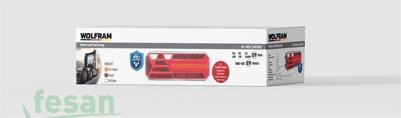 WOLFRAM 40205 10V/30V STOP LAMBASI TIR VE DORSE NEON LED 6FONKSİYONLU SAĞ