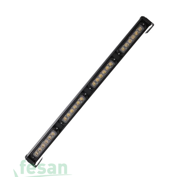 WOLFRAM 31561 12V-24V TEPE LAMBASI YUVARLAK İKAZLI LED 14FONKSİYONLU 61CM E BELGELİ SARI