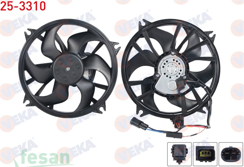 25-3310 12V FAN MOTORU PEUGEOT 407 1.6HDİ 2004-2011 BEYİNLİ