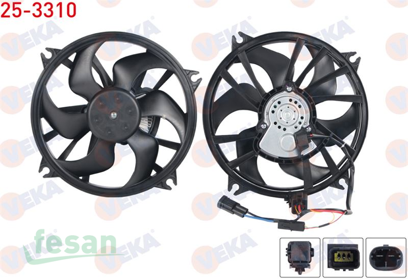 25-3310 12V FAN MOTORU PEUGEOT 407 1.6HDİ 2004-2011 BEYİNLİ