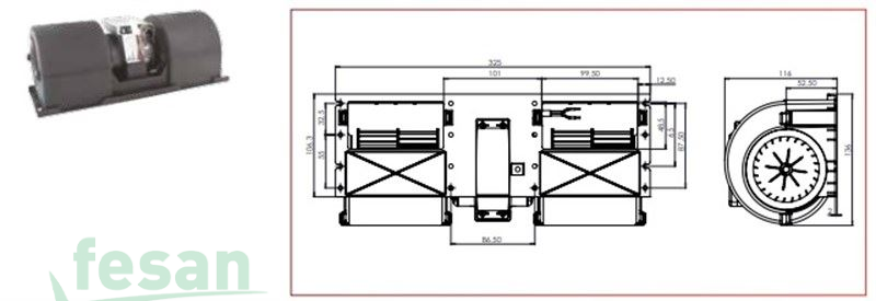 24V BLOVER ÜNİTE DİRENÇLİ KÜÇÜK ÇİFTLİ 3 DEVİR
