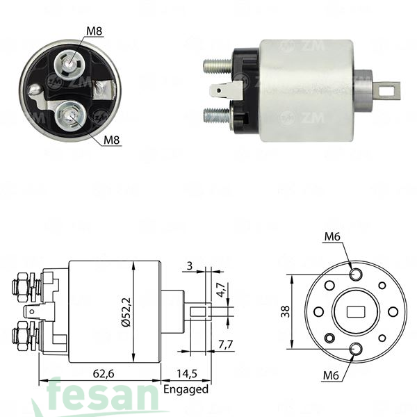 ZM 711 HİTACHİ 12V MARŞ OTOMATİĞİ NİSSAN HONDA CİVİC SUBARU