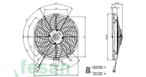 5702111240004 24V FAN MOTORU 11İNÇ EMİCİ HELİX PERVANE