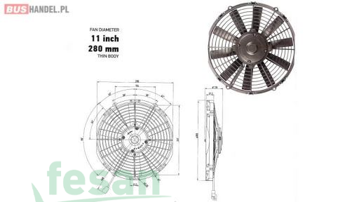 5702211120003 12V FAN MOTORU 11İNÇ ÜFLEYİCİ DÜZ PERVANE