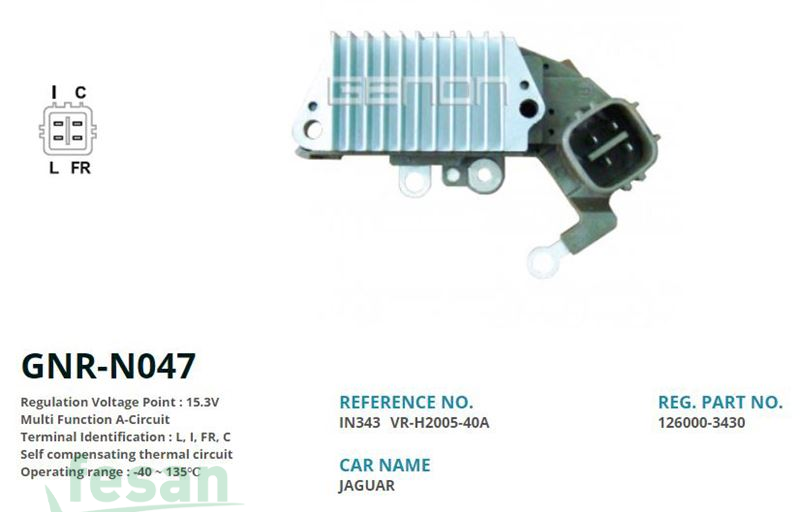 GENON GNR N047 DENSO 12V KONJEKTÖR JAGUAR L-I-FR-C