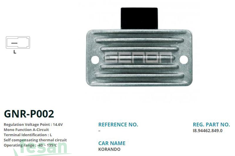 GENON GNR P002 POUNGSUN 12V KONJEKTÖR DAEWOO SSANGYONG KORANDO JEEP 4×4 MUSSO L