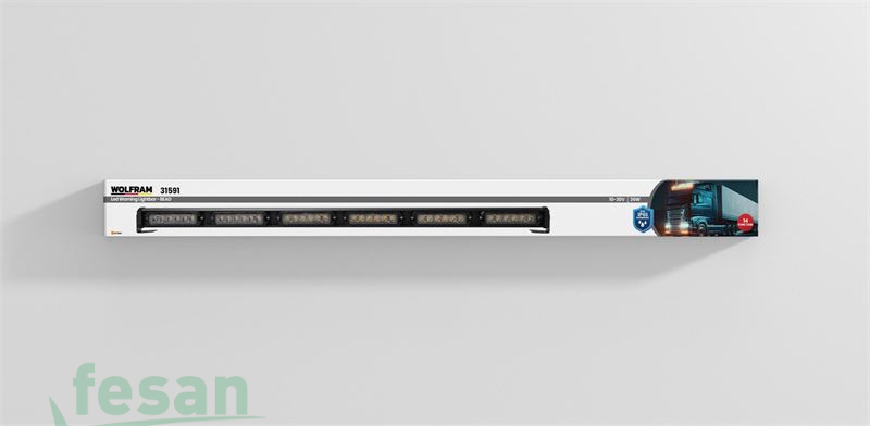 WOLFRAM 31591 12V-24V TEPE LAMBASI YUVARLAK İKAZLI 14FONKSİYONLU SARI 91CM E BELGELİ