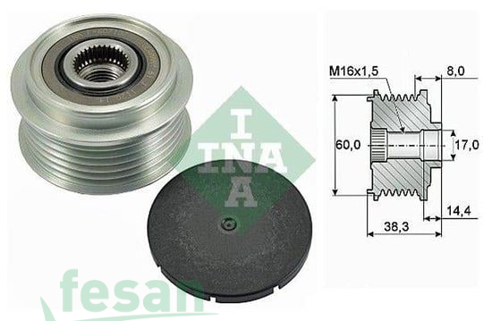 İNA 535028910 ŞARJ KASNAK RULMANLI TOYOTA YARİS