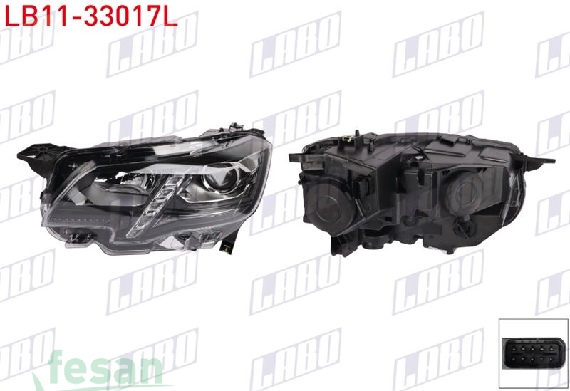 LB11-33017L FAR PEUGEOT RİFTER 2018> SOL LEDLİ
