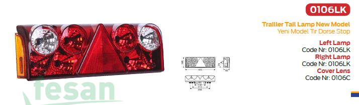 0106C STOP CAMI NEWMEGA BEYAZ BEYAZ R/L ORTASI 3GEN REFLEKTÖRLÜ