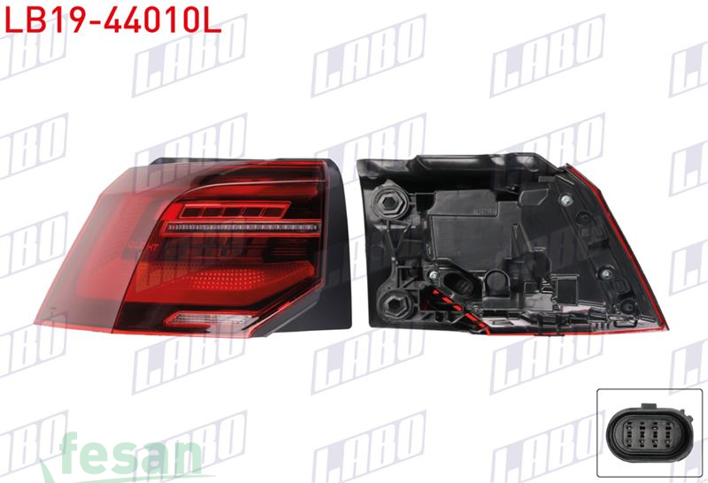 LB19-44010L STOP LAMBASI VW GOLF VIII SOL DIŞ KAYAR LEDLİ