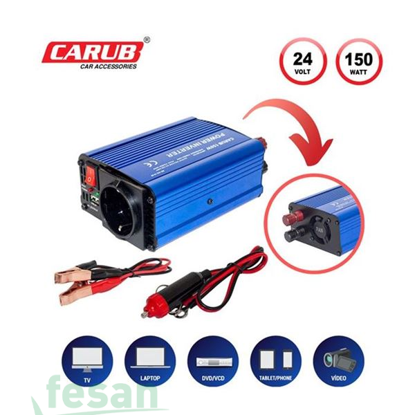 4621851 İNVERTÖR 24/220 VOLT 150 WALT YÜKSELTİCİ  USB ÇIKIŞ