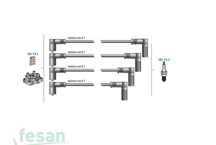 DODUCO 7676 BUJİ KABLO SETİ TOFAŞ ENJEKTÖRLÜ