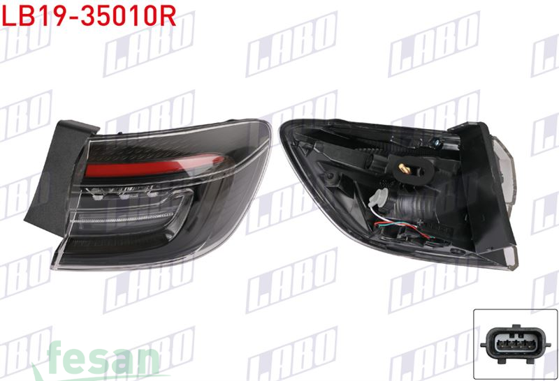 LB19-35010R STOP LAMBASI RENAULT CLİO V FAZ 2 2024> SAĞ DIŞ LEDLİ SİYAH ÇİZGİLİ