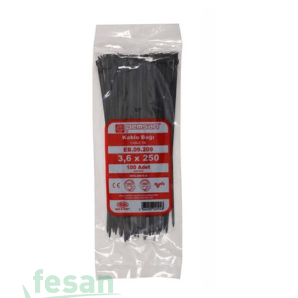 EB 09 209 3.6X250MM KABLO BAĞI SİYAH  CIRT KELEPÇE