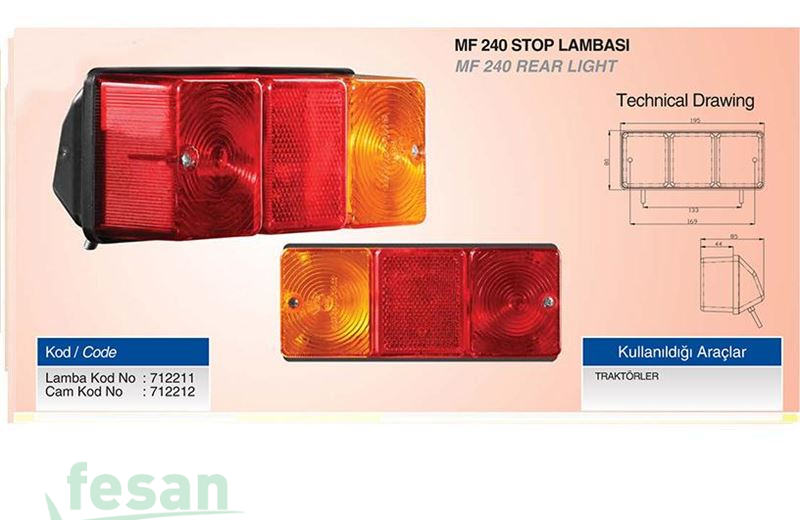 712212-C STOP CAMI MASSEY FERGUSON 240 AUTOPROM 712212-C ÜÇLER 0400C