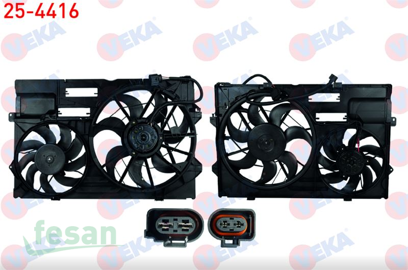 25-4416 12V FAN MOTORU VW TRANSPORTER V 1.9TDİ 2003-2011 DAVLUMBAZLI ÇİFTLİ SU KLİMA