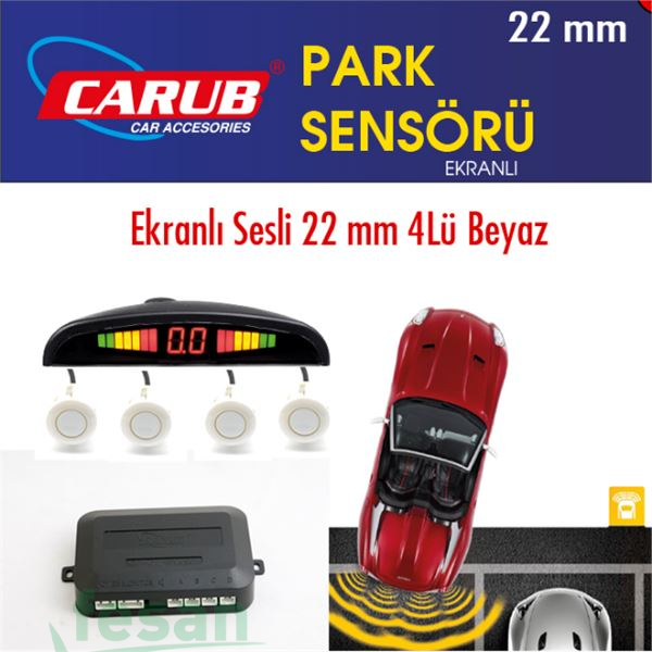 PARK SENSÖRÜ EKRANLI BEYAZ 22MM