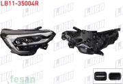 LB11-35004R FAR RENAULT CLİO V 2021> SAĞ SİYAH ÇERÇEVELİ