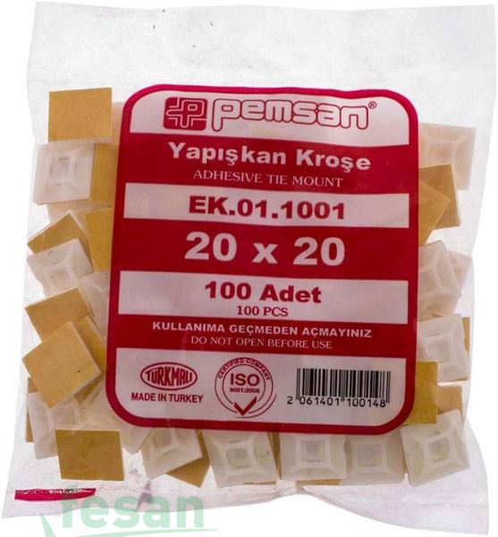 EK 03 1001 YAPIŞKANLI KROŞE 20×20MM BEYAZ