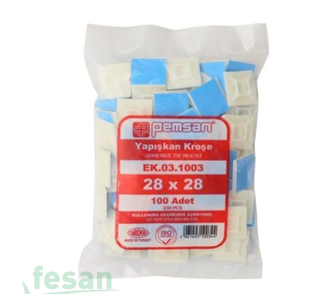 EK 03 1003 YAPIŞKANLI KROŞE 28×28MM BEYAZ