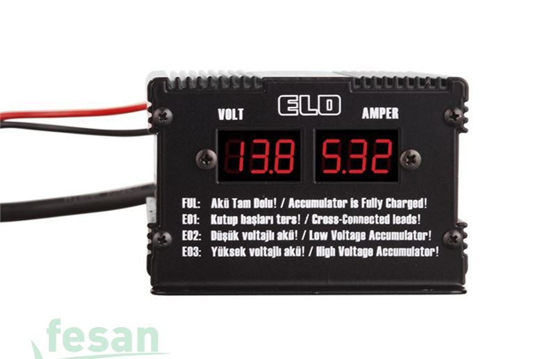 ELO 220.100.007 12V AKÜ ŞARJ CİHAZI 5AHM TAM OTOMA DİJİTAL GÖSTERGELİ