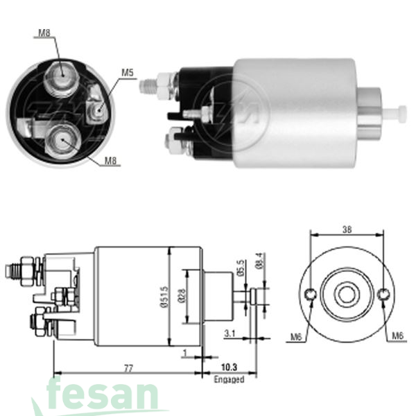 ZM 5993 MİTSUBİSHİ 12V MARŞ OTOMATİĞİ PEUGEOT 206-307 406-607-806-807 CİTROEN C4-C5-C8-JUMPY-XSARA FİAT SCUDO