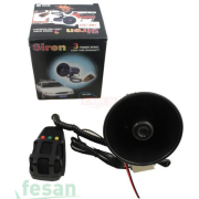 2744101 12V SİREN MEGAFONLU 3 SESLİ ELEKTRONİC SİY SİYAH MİKROFONLU