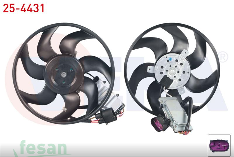 25-4431 12V FAN MOTORU VW TOUAREG 2.5TDİ 3.000TDİ 2002-2010 PORSCHE CAYENNE 3.0 TDİ 2002-2010 VW Q7 3.0 2006-2015 MODÜLLÜ