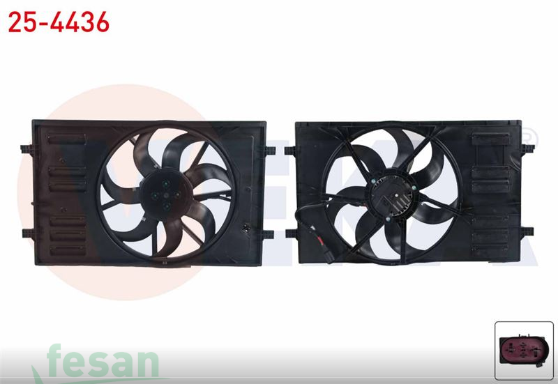25-4436 12V FAN MOTORU VW GOLF VII TEKLİ 1.6 TDİ 400MM 2010> AUDİ A3 1.6TDİ LEON 1.6 TDİ 2012 OCTAVİA T-ROC 2017