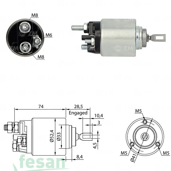 ZM 6381 BOSCH 12V MARŞ OTOMATİĞİ FİAT İVECO DAİLY RENAULT MASCOTT