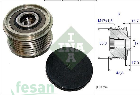 İNA 535015410 ŞARJ KASNAK RULMANLI FORD CMAX FİESTA FOCUS CONNECT TCDİ RENAULT