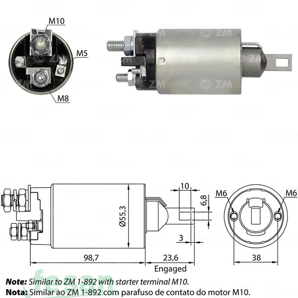 ZM 892 FORD 12V MARŞ OTOMATİĞİ FORD GRUP