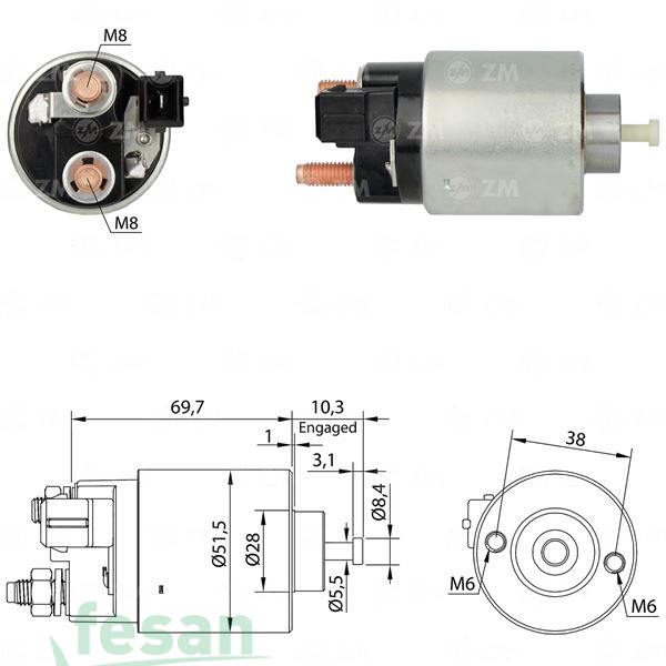 ZM 996 MİTSUBİSHİ 12V MARŞ OTOMATİĞİ PEUGEOT 108 CİTROEN BERLİNGO-C1-C3-C4-C5-DS3-DS4-DS5 MİNİ COOPER CLUBMAN