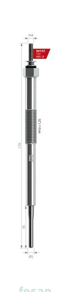SVAC SV137  033  11V ISITMA BUJİSİ MİTSUBİSHİ CANTER PAJER SV137 0100800033 BERU 033